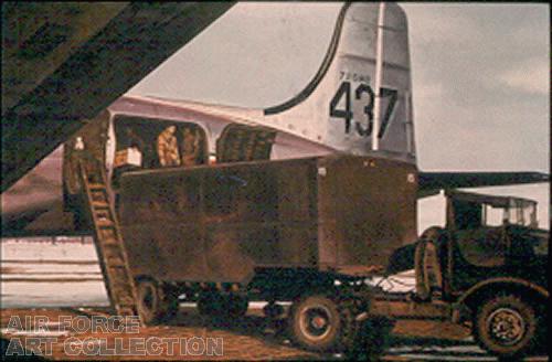 C-54S BEING LOADED AT WEISBADEN AB, MAR 1949
